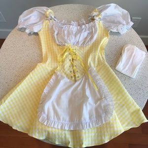 Yellow Gingham Goldilocks Dress Costume Size Small